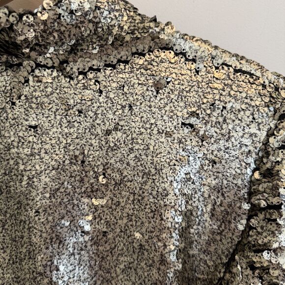 Alberto Makali Jacket Women Medium Gold Sequin Blazer Metallic New Years Holiday - Picture 7 of 12